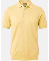 Fynch-Hatton - Fine Knit Air Cotton Polo Shirt Pale - Lyst