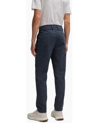 BOSS - Solid Patterned Straight Leg Trousers - Lyst