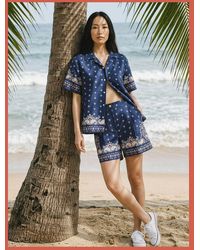 Nooki Design - Idaho Printed Paisley Cotton Shorts- Mix - Lyst