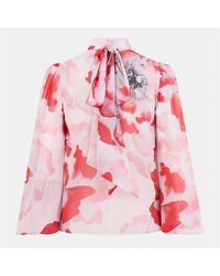 Ted Baker - Relaxed Fit Balloon Sleeve High Neck Blouse - Lyst