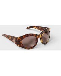 CASABLANCA - Round Goggle Acetate Sunglasses Tortoise - Lyst