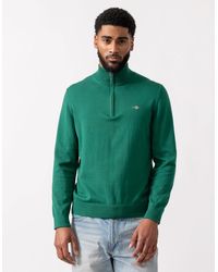 GANT - Classic Cotton Half Zip Jumper - Lyst