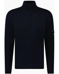 C.P. Company - Re-Wool Half Lens Zip Sweater - Lyst