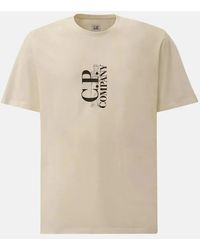 C.P. Company - 30/1 Jersey Vertical Logo T-Shirt Gauze - Lyst