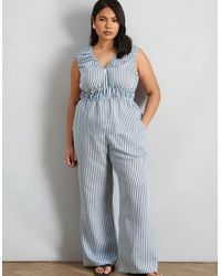 Live Unlimited London - And Chocolate Striped Wide Leg Trouser - Lyst