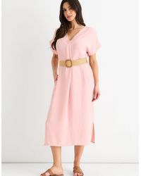 Gini London - Blush Air Flow Belted Oversized Dress - Lyst