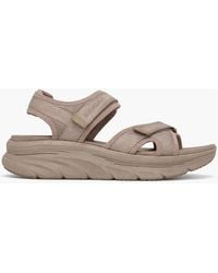 Skechers - D'Lux Walker Sandal-Bold City Ankle Strap Sandals Taupe - Lyst