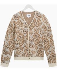 Wax London - Alban Floral Textured Jacquard Cardigan - Lyst