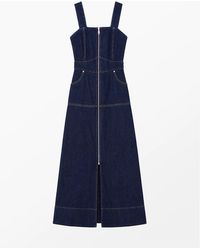 Ro&zo - Petite Denim Zip Front Midi Dress - Lyst