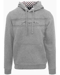 Aquascutum - Hooded Neck Signature Print Sweatshirt - Lyst