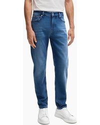 BOSS - Mid Rise Slim Fit Five Pocket Jeans - Lyst