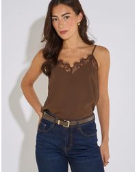 Gini London - Lace Trim Strappy Cami - Lyst