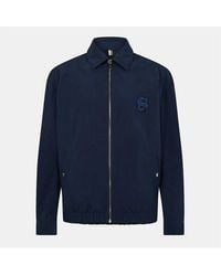 BOSS - Caligola Solid Patterned Embroidered Harrington Jacket - Lyst