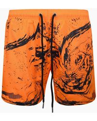 Philipp Plein - Plein Sport Water Tiger Logo Medium Boardshort Swim Shorts - Lyst
