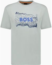 BOSS - Light Cotton Jersey Artwork T-Shirt - Lyst