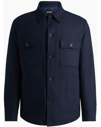 BOSS - Boss P-Carper-Os-Inpad244 Padded Overshirt Dark - Lyst