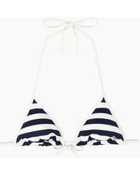 Tommy Hilfiger - Nautical Stripe Ribbed Triangle Bikini Top, /Ivory - Lyst
