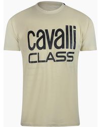 Roberto Cavalli - Cavalli Class Bold Logo Sand T-Shirt - Lyst