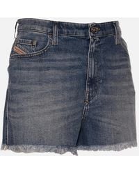 DIESEL - De Nico Rk84X Denim Shorts Raw Edge Vintage Slim Jeans Shorts - Lyst