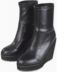 XY London - Ladies Camille Platform Wedge Sock Ankle Boots - Lyst