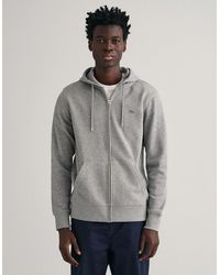 GANT - Regular Fit Shield Logo Full Zip Hoodie - Lyst