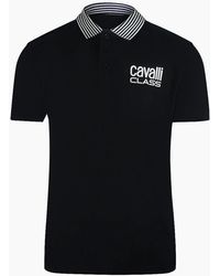 Roberto Cavalli - Cavalli Class Striped Collar Polo Shirt - Lyst