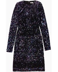Ro&zo - Petite Evie Sequinned Long-Sleeved Mini Dress - Lyst