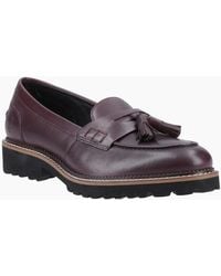 Hush Puppies - Ginny Leather Plum Wide Fit Loafers - Lyst