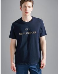 Paul & Shark - Cotton Jersey T-Shirt With Printed Logo - Lyst