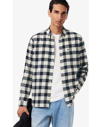 Lacoste - Regular Fit Plaid Flannel Shirt - Lyst