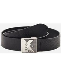 DIESEL - B-Mont Belts Genuine Leather Lightning Buckle High Quality New - Lyst