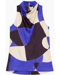 Ro&zo - Abstract Print Cowl Neck Top - Lyst