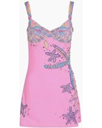 Oceanus - Crescent Shell Mini Dress Multi Colour - Lyst