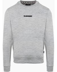 Aquascutum - Crew Neck Ribbed Collar Long Sleeve Sweatshirt - Lyst