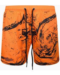 Philipp Plein - Plein Sport Water Tiger Logo Medium Boardshort Swim Shorts - Lyst