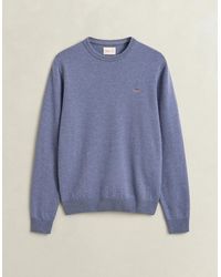 GANT - Superfine Lambswool Crew Neck Sweater - Lyst