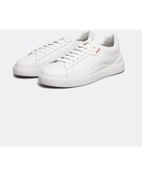 BOSS - Hugo Blake Tenn Leather Trainers With Branded Quarter - Lyst