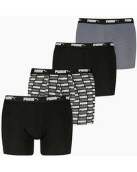 PUMA - 4-Pack Aop Logo Print Boxer Briefs - Lyst