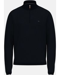 Fynch-Hatton - Fine Knit Air Cotton 1/4 Zip Sweater - Lyst