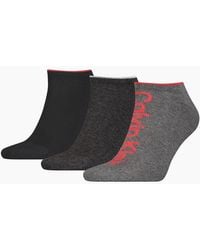 Calvin Klein - 3-Pack Logo Sports Trainer Socks, Melange - Lyst