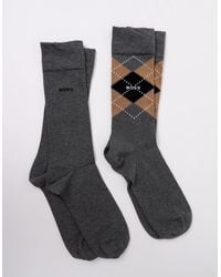 BOSS - Boss 2 Pack Combed Cotton Argyle Socks - Lyst