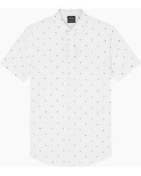ARMANI EXCHANGE - Slim Fit Poplin Logo Short Sleeve Shirt - Lyst