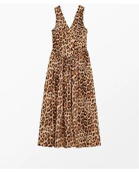 Ro&zo - Petite Alexis Leopard Print Cotton Sateen Dress - Lyst