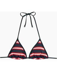 Tommy Hilfiger - Th Texture Triangle Bikini Top, New Preppy Stripe - Lyst