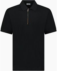 Burberry - 'Hartford' Check Placket Zip Polo - Lyst