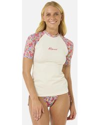 Rip Curl - Rip Curl Las Flores Upf Short Sleeve Rash Vest - Lyst