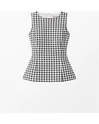Ro&zo - And Ivory Gingham Cotton Peplum Top - Lyst