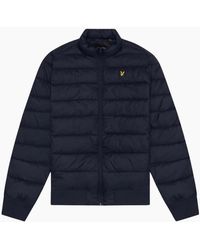 Lyle & Scott - Lyle & Scott Branded Dark Funnel Neck Wadded Jacket - Lyst