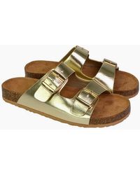 XY London - Ladies Star Metallic Double Strap Buckle Sandals - Lyst