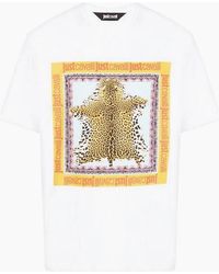 Just Cavalli - Foulard Cotton Leopard Graphic T-Shirt - Lyst